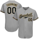 Maillot de baseball personnalisé bleu marine et gris authentique Maillot de baseball personnalisé bleu marine et gris authentique