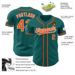 Maillot de baseball authentique orange-blanc sarcelle personnalisé Maillot de baseball authentique orange-blanc sarcelle personnalisé