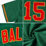Maillot de baseball vert authentique personnalisé Kelly blanc-or Maillot de baseball vert authentique personnalisé Kelly blanc-or