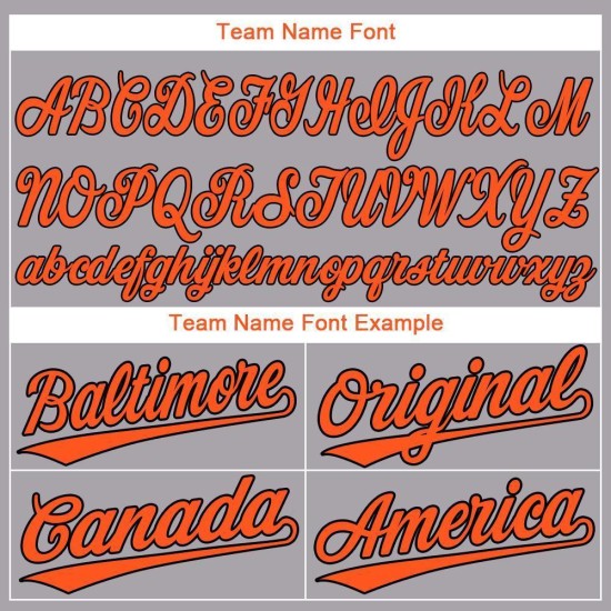 Maillot de baseball personnalisé gris orange-noir Maillot de baseball personnalisé gris orange-noir
