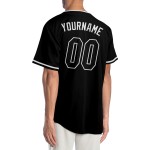 Maillot de baseball personnalisé noir et blanc authentique Maillot de baseball personnalisé noir et blanc authentique