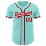Maillot de baseball authentique bleu glacier rouge et blanc personnalisé Maillot de baseball authentique bleu glacier rouge et blanc personnalisé