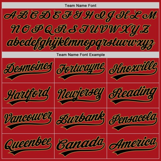 Maillot de baseball authentique rouge personnalisé noir et or ancien Maillot de baseball authentique rouge personnalisé noir et or ancien