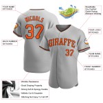Maillot de baseball personnalisé authentique orange-noir gris Maillot de baseball personnalisé authentique orange-noir gris