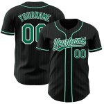 Maillot de baseball Kelly authentique à rayures fines vert et noir, personnalisé, vert et blanc Maillot de baseball Kelly authentique à rayures fines vert et noir, personnalisé, vert et blanc