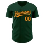 Maillot de baseball Bay Authentique Orange Vert Personnalisé Maillot de baseball Bay Authentique Orange Vert Personnalisé