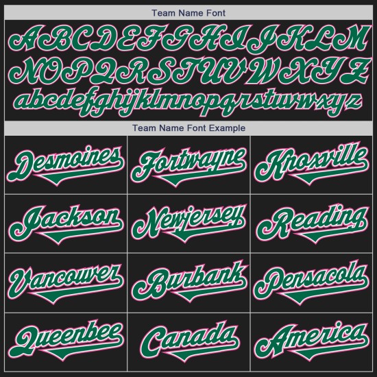 Maillot de baseball personnalisé Kelly Tone noir deux vert-rose authentique Maillot de baseball personnalisé Kelly Tone noir deux vert-rose authentique