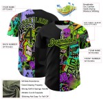 Maillot Rave 3D authentique de baseball Monster Neon Black, motif personnalisé vert Maillot Rave 3D authentique de baseball Monster Neon Black, motif personnalisé vert