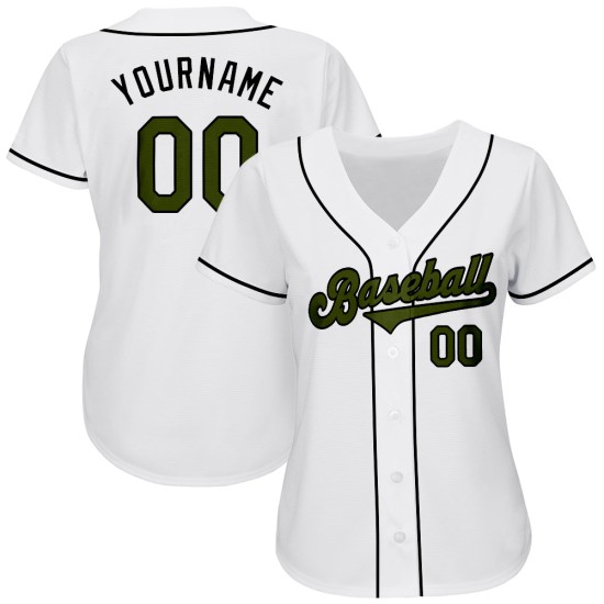 Maillot personnalisé blanc Authentic Day Olive-Black Baseball Memorial Maillot personnalisé blanc Authentic Day Olive-Black Baseball Memorial