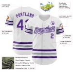 Maillot de baseball personnalisé violet-gris authentique blanc Maillot de baseball personnalisé violet-gris authentique blanc