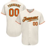Maillot de baseball Orange-Kelly personnalisé vert authentique crème Maillot de baseball Orange-Kelly personnalisé vert authentique crème