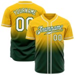 Maillot de baseball authentique jaune délavé, personnalisé, mode blanc-vert Maillot de baseball authentique jaune délavé, personnalisé, mode blanc-vert