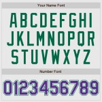 Maillot Raglan Personnalisé Vert Baseball Blanc Authentique Manches Violet-Kelly Violet Rayures Fines Maillot Raglan Personnalisé Vert Baseball Blanc Authentique Manches Violet-Kelly Violet Rayures Fines