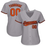 Maillot de baseball personnalisé gris orange-noir Maillot de baseball personnalisé gris orange-noir