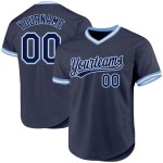 Maillot de baseball bleu marine rétro authentique bleu-blanc personnalisé léger Maillot de baseball bleu marine rétro authentique bleu-blanc personnalisé léger