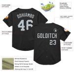 Maillot de baseball authentique en maille argentée, personnalisé, noir, rétro Maillot de baseball authentique en maille argentée, personnalisé, noir, rétro