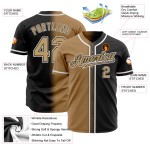 Maillot de baseball noir authentique dégradé personnalisé or-blanc Maillot de baseball noir authentique dégradé personnalisé or-blanc