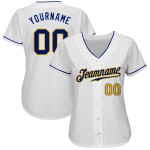 Maillot de baseball Royal-Gold White personnalisé et authentique Maillot de baseball Royal-Gold White personnalisé et authentique