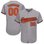 Maillot de baseball personnalisé gris orange-noir Maillot de baseball personnalisé gris orange-noir