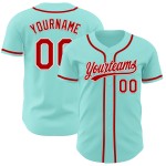 Maillot de baseball authentique bleu glacier rouge et blanc personnalisé Maillot de baseball authentique bleu glacier rouge et blanc personnalisé