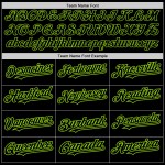 Maillot de baseball personnalisé noir avec motif 3D néon abstrait et design grunge vert Maillot de baseball personnalisé noir avec motif 3D néon abstrait et design grunge vert