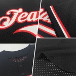 Maillot de baseball authentique en maille personnalisée noir rétro rose aqua-néon Maillot de baseball authentique en maille personnalisée noir rétro rose aqua-néon