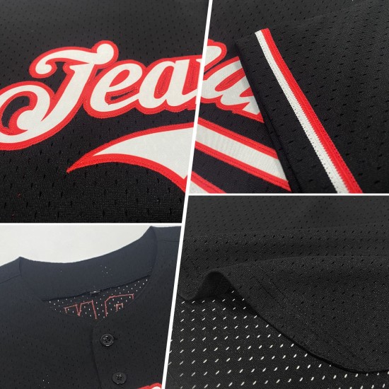 Maillot de baseball authentique en maille argentée, personnalisé, noir, rétro Maillot de baseball authentique en maille argentée, personnalisé, noir, rétro