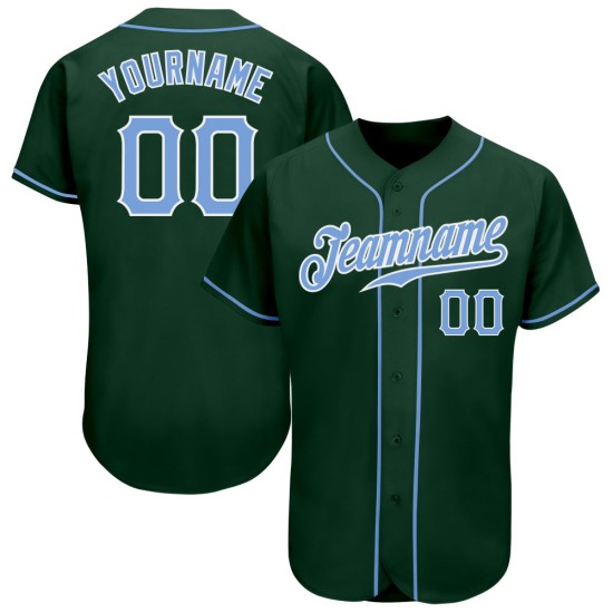 Maillot de baseball léger et authentique bleu-blanc-vert personnalisé Maillot de baseball léger et authentique bleu-blanc-vert personnalisé