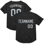 Maillot de baseball authentique en maille argentée, personnalisé, noir, rétro Maillot de baseball authentique en maille argentée, personnalisé, noir, rétro