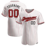 Maillot de baseball authentique à rayures rouges et noires, blanc, personnalisé Maillot de baseball authentique à rayures rouges et noires, blanc, personnalisé