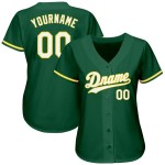 Maillot de baseball vert authentique personnalisé Kelly blanc-or Maillot de baseball vert authentique personnalisé Kelly blanc-or