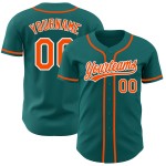 Maillot de baseball authentique orange-blanc sarcelle personnalisé Maillot de baseball authentique orange-blanc sarcelle personnalisé