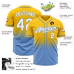 Maillot de baseball authentique bleu, jaune et blanc, à la mode et personnalisé Maillot de baseball authentique bleu, jaune et blanc, à la mode et personnalisé