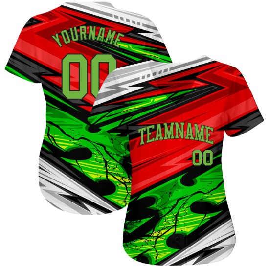 Maillot de baseball authentique à motif personnalisé 3D pour équipe de sport abstrait Maillot de baseball authentique à motif personnalisé 3D pour équipe de sport abstrait