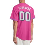 Maillot de baseball blanc-clair bleu rose personnalisé authentique Maillot de baseball blanc-clair bleu rose personnalisé authentique