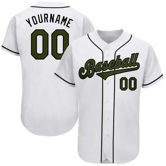 Maillot personnalisé blanc Authentic Day Olive-Black Baseball Memorial Maillot personnalisé blanc Authentic Day Olive-Black Baseball Memorial