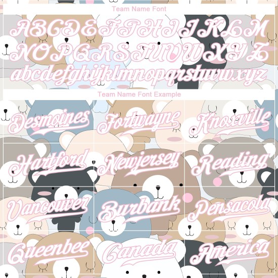 Maillot Teddy 3D Blanc-Motif Clair Blanc Personnalisé Ours Authentique Rose Design Baseball Maillot Teddy 3D Blanc-Motif Clair Blanc Personnalisé Ours Authentique Rose Design Baseball