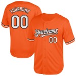 Maillot de baseball personnalisé blanc-noir authentique en maille orange rétro Maillot de baseball personnalisé blanc-noir authentique en maille orange rétro