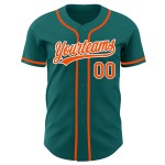 Maillot de baseball authentique orange-blanc sarcelle personnalisé Maillot de baseball authentique orange-blanc sarcelle personnalisé