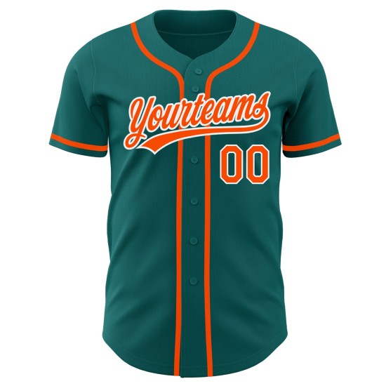 Maillot de baseball authentique orange-blanc sarcelle personnalisé Maillot de baseball authentique orange-blanc sarcelle personnalisé