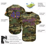 Maillot de baseball personnalisé camouflage Royal-Orange authentique pour saluer le service Maillot de baseball personnalisé camouflage Royal-Orange authentique pour saluer le service