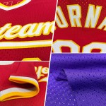 Maillot de baseball authentique personnalisé violet rétro doré et blanc Maillot de baseball authentique personnalisé violet rétro doré et blanc