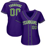 Maillot de baseball violet authentique vert-blanc personnalisé fluo Maillot de baseball violet authentique vert-blanc personnalisé fluo