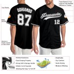 Maillot de baseball authentique noir blanc-gris personnalisé Maillot de baseball authentique noir blanc-gris personnalisé