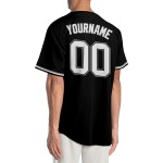 Maillot de baseball authentique noir blanc-gris personnalisé Maillot de baseball authentique noir blanc-gris personnalisé