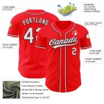 Maillot de baseball personnalisé Red Jersey Fire blanc-noir authentique Maillot de baseball personnalisé Red Jersey Fire blanc-noir authentique