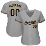 Maillot de baseball personnalisé bleu marine et gris authentique Maillot de baseball personnalisé bleu marine et gris authentique