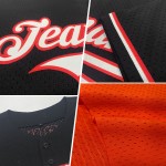 Maillot de baseball personnalisé blanc-noir authentique en maille orange rétro Maillot de baseball personnalisé blanc-noir authentique en maille orange rétro