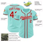 Maillot de baseball authentique bleu glacier rouge et blanc personnalisé Maillot de baseball authentique bleu glacier rouge et blanc personnalisé
