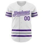 Maillot de baseball personnalisé violet-gris authentique blanc Maillot de baseball personnalisé violet-gris authentique blanc